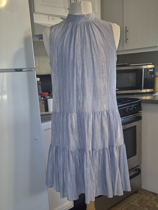 Calvin Klein Dresses & Skirts - Calvin Klein Blue Stripe Tiered Sundress
